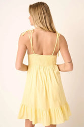 Mittoshop Ruched Detail Spaghetti Tie Mini Dress OutfitFlow